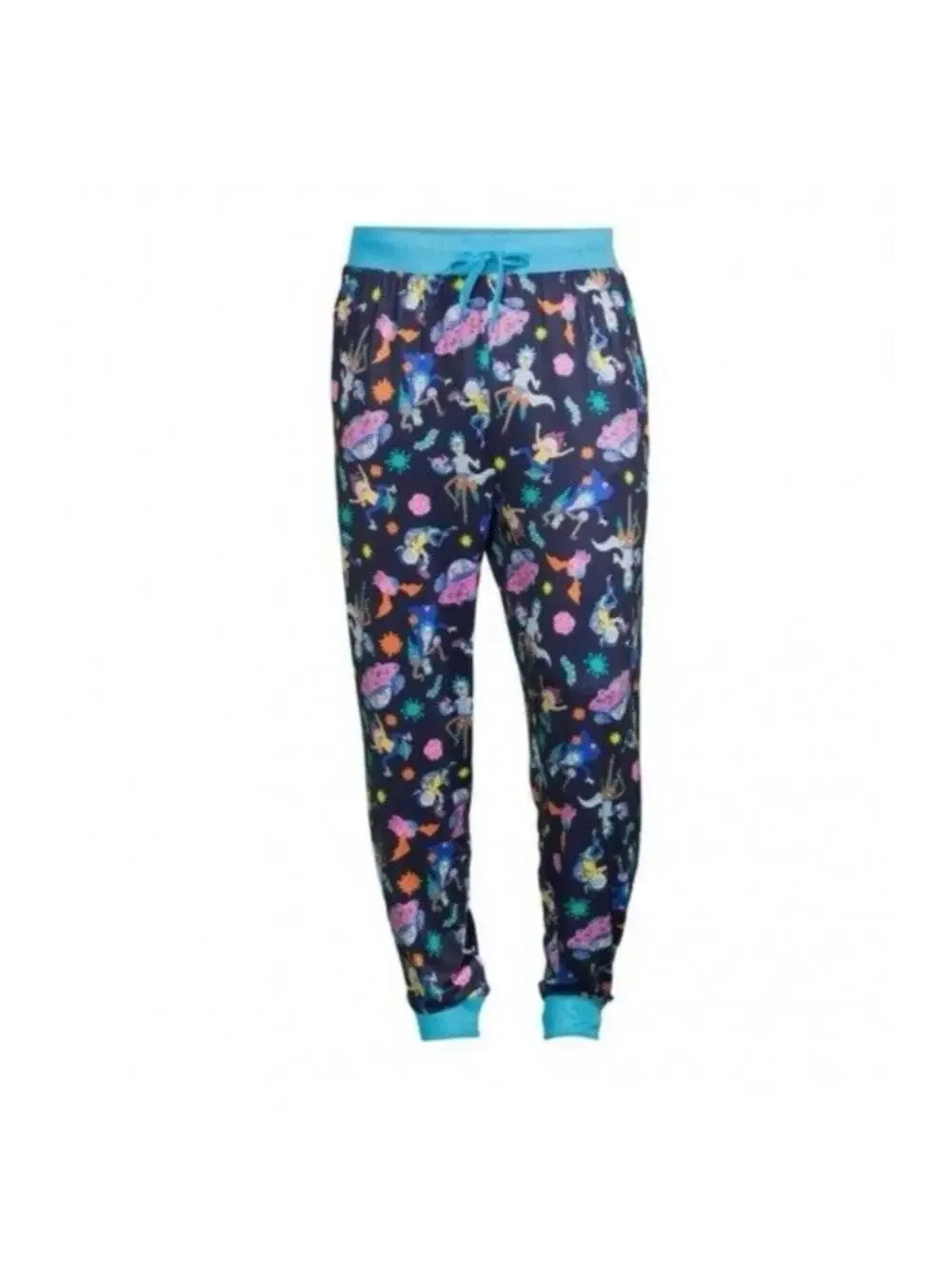 Rick and Morty Mens Pyjama Pants Black Neon Jogger Bottoms Size XLarge 40-42 New